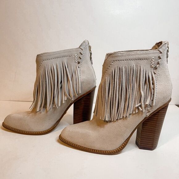 Cynthia Vincent Native Fringe Western Ankle Booties Size 7 - Picture 3 of 11
